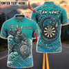 BlueJose Darts Samurai Warrior Dragon Wave Thunder Dartboard Fantasy Personalized Name, Team Name Unisex Shirt (4 Colors)