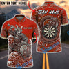 BlueJose Darts Samurai Warrior Dragon Wave Thunder Dartboard Fantasy Personalized Name, Team Name Unisex Shirt (4 Colors)