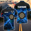BlueJose Darts Thunder Cracked Lightning Dartboard Personalized Name, Team Name Unisex Shirt (4 Colors)