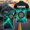 BlueJose Darts Thunder Cracked Lightning Dartboard Personalized Name, Team Name Unisex Shirt (4 Colors)