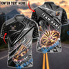 BlueJose Darts Triple Dart Lightning Shattered Crystal Dartboard Fantasy Personalized Name, Team Name Unisex Shirt (6 Colors)