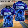 BlueJose Bowling And Pins Fiery Cartoon Ball Customized Name, Team Name 3D Shirt (4 Colors)