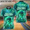 BlueJose Bowling And Pins Fiery Cartoon Ball Customized Name, Team Name 3D Shirt (4 Colors)