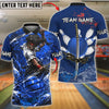 BlueJose Bowling And Pins Afro Samurai Warrior Katana Slash Blood Design Customized Name, Team Name 3D Shirt (4 Colors)