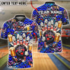 BlueJose Bowling And Pins Beer Cheers Cartoon Pins Customized Name, Team Name 3D Shirt (6 Colors)