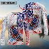 Bluejose Bass Fishing US Flag Pattern Design Name & Team Name 3D Shirts