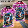 BlueJose Bowling And Pins Shark Happy Summer Customized Name, Team Name 3D Shirt (4 Colors)