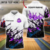 BlueJose Bowling And Pins Golden Fire Customized Name 3D Shirt (4 Colors)