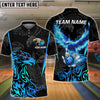 BlueJose Bowling And Pins Flame Eagle Customized Name, Team Name 3D Shirt (4 Colors)