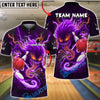 BlueJose Bowling Monster Lightning Strike Customized Name, Team Name 3D Shirt (4 Colors)