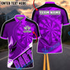 BlueJose Darts Dartboard Electric Neon Glow Graphic Personalized Name, Team Name Unisex Shirt (4 Colors)
