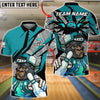 BlueJose Bowling & Pins Cool Gorilla Varsity Customized Name, Team Name 3D Shirt (4 Colors)