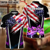 BlueJose Billiards 8-Ball USA Flag Flaming Pool Balls Graphic Customized Name, Team Name 3D Shirt (4 Colors)