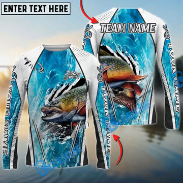 Bluejose Trout Fishing Dynamic Water Splash Design Custom Name & Team Name 3D Shirts