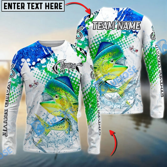 Bluejose Mahi-Mahi Fishing Skin Clean Sport Style Custom Name & Team Name 3D Shirts