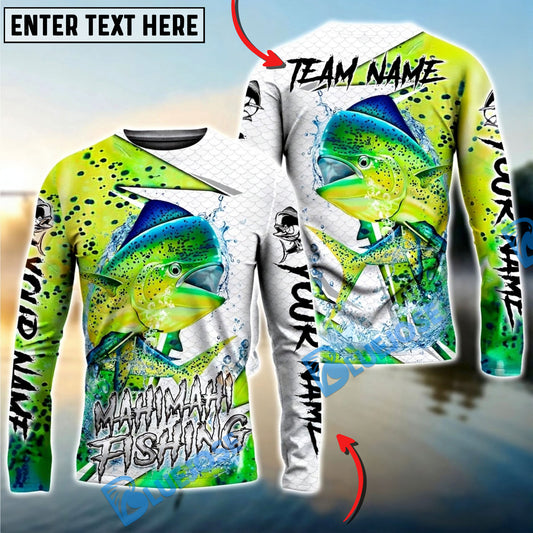 Bluejose Mahi-Mahi Fishing Dynamic Splash Skin Net Art Custom Name & Team Name 3D Shirts