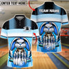 BlueJose Bowling & Pins Bunny Gangster Style Cartoon Graphic Customized Name, Team Name 3D Shirt (4 Colors)