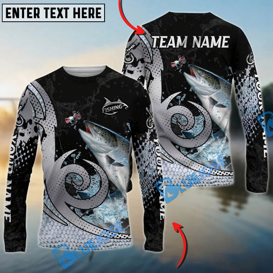 Bluejose Chinook Salmon Fishing Bold Skin Modern Graphic Custom Name & Team Name 3D Shirts