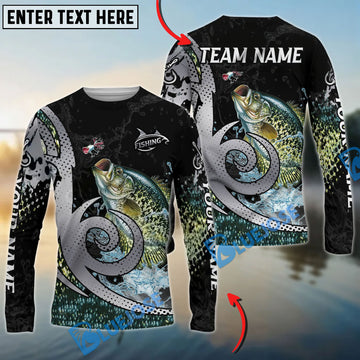 Bluejose Crappie Fishing Bold Skin Modern Graphic Custom Name & Team Name 3D Shirts