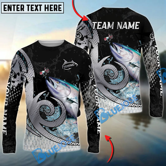 Bluejose Salmon Fishing Bold Skin Modern Graphic Custom Name & Team Name 3D Shirts
