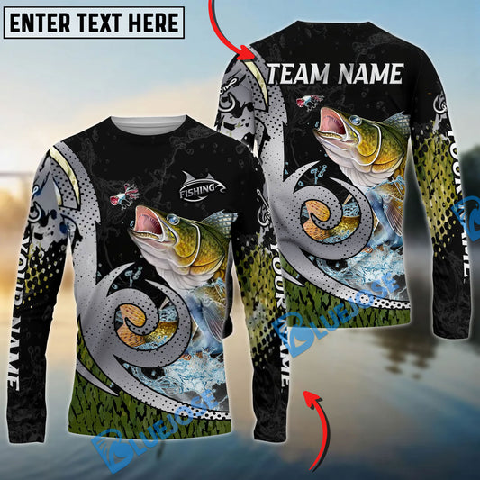 Bluejose Walleye Fishing Bold Skin Modern Graphic Custom Name & Team Name 3D Shirts