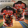 BlueJose Bowling And Pins Santa Skull Reindeer Ride Customized Name, Team Name 3D Shirt (4 Colors)