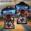 BlueJose Bowling & Pins Patriotic Eagle Slam Strike American Flag Customized Name, Team Name 3D Shirt (6 Colors)
