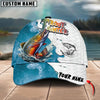 BlueJose Hunter Fishing Graphic Splash Effect Personalized Cap (Bass, Walleye, Trout, Crappie, Pike, Tuna, Marlin, Mahi-mahi)