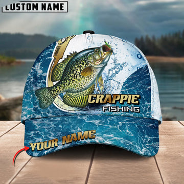 BlueJose Crappie Fishing Golden Hook Graphic Personalized Cap