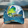 BlueJose Fishing Golden Hook Graphic Personalized Cap (Bass, Trout, Walleye, Mahi-Mahi, Striped Bass, Crappie, Pike, Marlin)