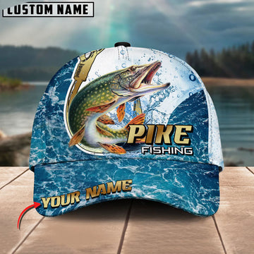 BlueJose Pike Fishing Golden Hook Graphic Personalized Cap