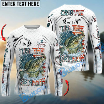 Bluejose Crappie Fishing Aggressive Splash Design Custom Name & Team Name 3D Shirts