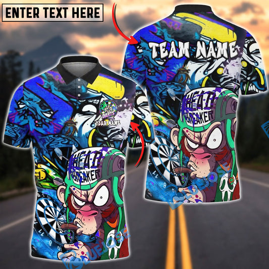 BlueJose Darts Angry Monkey Comic Graffiti Street Style Multicolor Options Personalized Name Shirt (4 Colors)