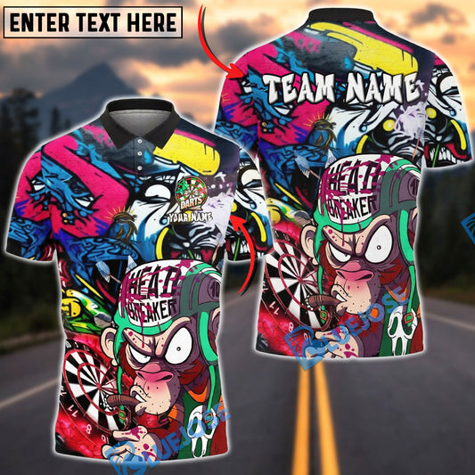 BlueJose Darts Angry Monkey Comic Graffiti Street Style Multicolor Options Personalized Name Shirt (4 Colors)