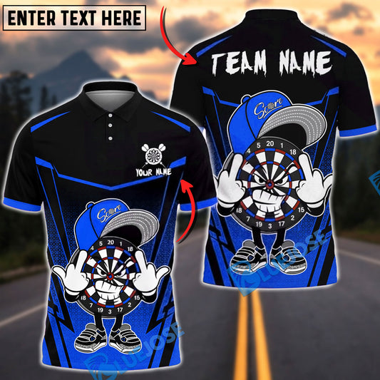 BlueJose Darts Street Attitude Character Art Multicolor Options Personalized Name Shirt (4 Colors)