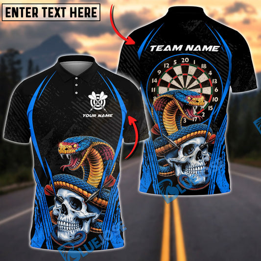 BlueJose Darts Snake Skull Dark Warrior Multicolor Options Personalized Name Shirt (4 Colors)