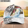 BlueJose Fishing Compass Vintage Art Splash Design Personalized Cap (13 Breeds)