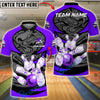 BlueJose Bowling & Pins Strike Glossy Pins Motion Art Customized Name, Team Name 3D Shirt (4 Colors)