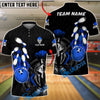 BlueJose Bowling & Pins Spartan Warrior Fire Strike Customized Name, Team Name 3D Shirt (4 Colors)