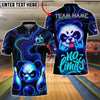 BlueJose Bowling And Pins Angry Neon Panda No Limits Customized Name, Team Name 3D Shirt (4 Colors)