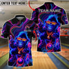 BlueJose Bowling And Pins Neon Monkey Shine Glow Customized Name, Team Name 3D Shirt (4 Colors)