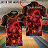 BlueJose Bowling And Pins Neon Monkey Shine Glow Customized Name, Team Name 3D Shirt (4 Colors)