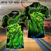 BlueJose Bowling And Pins Gangster Neon Bear Attitude Customized Name, Team Name 3D Shirt (4 Colors)