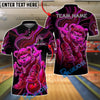 BlueJose Bowling And Pins Gangster Neon Bear Attitude Customized Name, Team Name 3D Shirt (4 Colors)