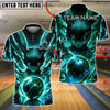 BlueJose Bowling And Pins Electric Cosmic Fox Customized Name, Team Name 3D Shirt (4 Colors)