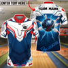 BlueJose Bowling & Pins Electric Bowling Ball Lightning Strike Design Customized Name, Team Name 3D Shirt (4 Colors)