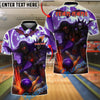 BlueJose Bowling And Pins Dark Knight Skull Moon Customized Name, Team Name 3D Shirt (4 Colors)
