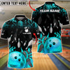BlueJose Bowling & Pin Fire Strike Flame Pins Customized Name, Team Name 3D Shirt (4 Colors)