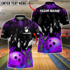 BlueJose Bowling & Pin Fire Strike Flame Pins Customized Name, Team Name 3D Shirt (4 Colors)
