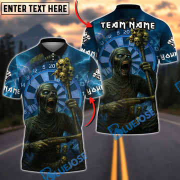 BlueJose Darts Grim Mummy Customized Name, Team Name 3D Shirt (4 Colors)